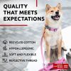 Dog Collar Reflective Cotton for Small Medium Large Dogs Adjustable Pink 10-16 inch Neck x 4/5