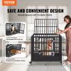Dog Crate, 3-Door Heavy Duty Kennel for Medium to Large Dogs Lockable Wheels
