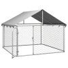 Dog Kennel with Roof 78.7" x 78.7" x 59.1"