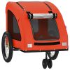 Dog Bike Trailer Orange and Gray Oxford Fabric and Iron