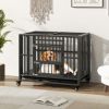 Dog Crate Foldable Heavy-Duty Metal  Chew-proof with Lockable Universal Wheels