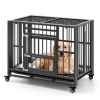 Dog Crate Foldable Heavy-Duty Metal  Chew-proof with Lockable Universal Wheels