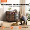 Dog Crate with Storage, Furniture Large Breed with Double Doors