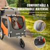 Dog Bike Trailer, Supports up to 66 lbs, 2-in-1 Stroller Carrier, Folding Cart