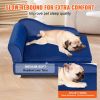 Dog Sofa Couch for Medium-Sized Dogs Soft Velvety 81 lbs Loading Blue