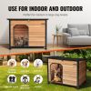 Dog House, Waterproof Insulated with Elevated Floor, Outdoor Iron Frame, Open Roof, for Medium to Large Dogs