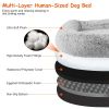 Human Size Dog Bed With Pillow Blanket Flurry Plush Napping Human-Sized Dog Bed