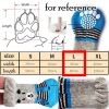 Dogs Knitted Socks Blue Bear Foot Covers Scratch Dirt Resistant Paw Protection, 4 Pcs