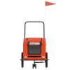 Dog Bike Trailer Orange and Gray Oxford Fabric and Iron