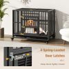 Dog Crate Foldable Heavy-Duty Metal  Chew-proof with Lockable Universal Wheels