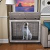 Dog Crate Heavy Duty Wooden Kennel with Double Doors & Flip-Top for Large Dogs, Furniture Style Dog Crate End Table with Wheels