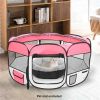 Pet Playpen 45" Portable Foldable and Fence with Eight Panels Pink