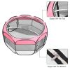 Pet Playpen 45" Portable Foldable and Fence with Eight Panels Pink