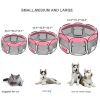Pet Playpen 45" Portable Foldable and Fence with Eight Panels Pink