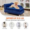 Dog Sofa Couch for Medium-Sized Dogs Soft Velvety 81 lbs Loading Blue