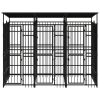 Dog Kennel with Roof Steel 59.5 FT