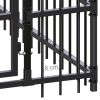 Dog Kennel with Roof Steel 59.5 FT