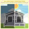 Dog House- Gray, White, Small to Medium Sized Dogs