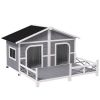Dog House- Gray, White, Small to Medium Sized Dogs