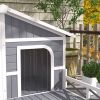 Dog House- Gray, White, Small to Medium Sized Dogs