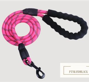 Dog Leash Reflective Nylon Leash Rope For Small Medium Large Dogs (Option 1: Pink)