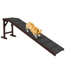 Pet Ramp For Dogs With Non-slip Carpet And Top Platform (Option 1: Brown)