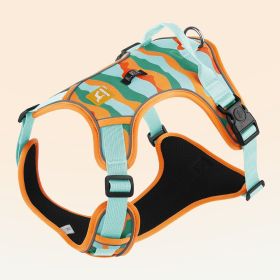 Dog Chest And Back Harness Reflective Commuter Hand Holding Rope (Option 1: Orange, Option 2: S)