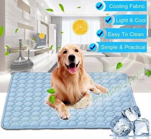 Dog Cooling M at, Ice Silk Cold Nest Pad For Cooling In Summer (Option 1: Blue, Option 2: 50x40cm)
