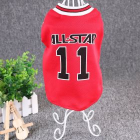Hot World Cup Ball Spring And Summer Dog Vest Pet Supplies (Option 1: Red, Option 2: XL)