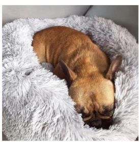 Dog Beds For Small Dogs Round Plush Nest Beds (Option 1: Good Grey, Option 2: 80cm)
