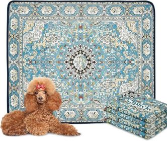 Dog Washable Potty Pads, 2 Pack Reusable Absorbent Leakproof (Option 1: Medallion BluePolyester)