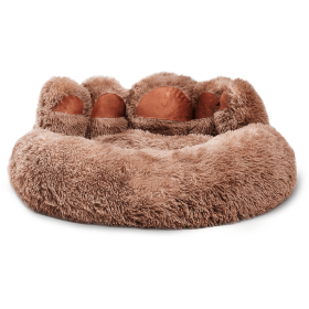 Dog Bed Bear Paw Shaped for Small and Medium Dogs, Cozy and Plush (Option 1: Khaki, Option 2: 18inch)