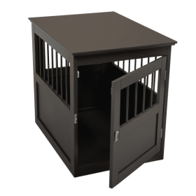 Dog Kennel, Furniture-Style w/ Side Slats, End Table Design (Option 1: Brown)