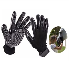 Dog Grooming Gloves; Bathing; Hair Remover Gloves; Gentle Brush for Dogs (Color: Yellow, size: NO.9)