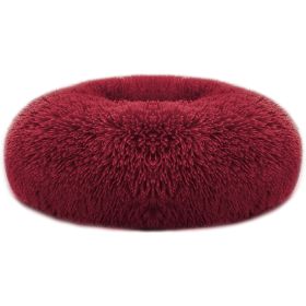 Dog Bed Soft Warm Fleece Cozy Nest Sofa Bed Cushion M Size (Color: Red, size: M)