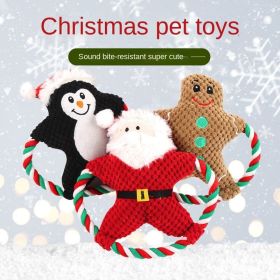 Dog Rope Toy Christmas Sound Toys - Cotton (Color: Brown)