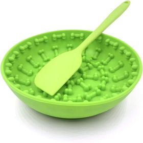 Dog Bowl, Silicone Anti-choking Slow Food Bowl (select: BD055-green)