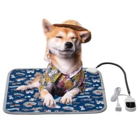 Dog Heating Pad Dog Electric Waterproof Mat Warming Bed Indoor Heated Bed (Color: Blue, size: small)