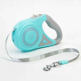 Dog Leash Streamer Led Lights Automatic Extending Nylon Leash Leads Premium Durable (Color: Green, size: 3M)