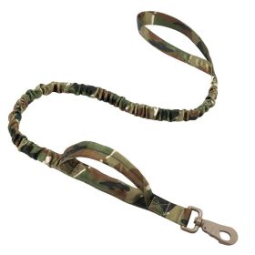 Dog Leash, Bungee, Nylon Adjustable Tactical Leash for Dogs Quick Release with 2 Control Handle (colour: Military green, Specifications (length * width): 100-150cm)