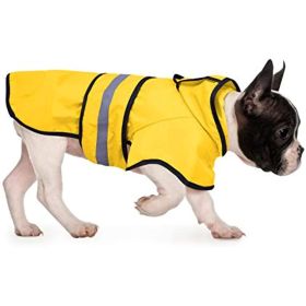 Dog Raincoat Reflective Hooded Slicker Poncho for Small to X-Large Dogs (Color: Clear, size: medium)