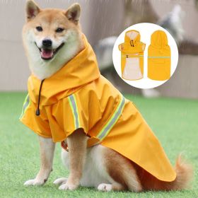 Dog Raincoat large and small cloak type reflective strip windproof rainproof hooded (colour: orange, size: 4XL (24-33 kg))