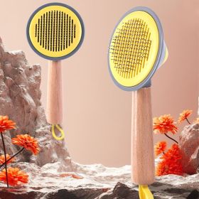 Dog Grooming Shedding Brush Shedding For Long and Short Hair Dogs (Color: Yellow)