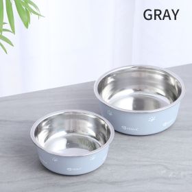 Dog Bowl, Stainless Steel Pet Feeding Bowl, Durable Non-Skid Insulated Heavy Duty With Rubber Bottom For Medium Large Dogs (Color: Gray, size: L)