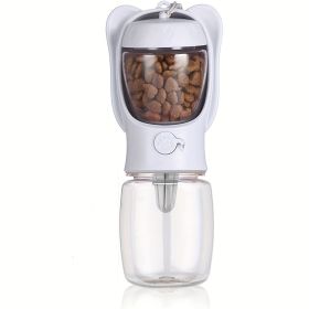Dog Water Bottle and Food Container (Color: White, size: 350ML)