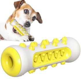 Dog Squeaky Toys for Aggressive Chewers, Tough Toothbrush Dog Chew Toy, Nearly Indestructible Rubber Toys, Teeth Cleaning (Color: Yellow)