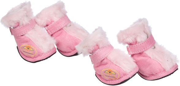Dog Shoes Fashion Plush Premium Fur-Comfort Suede Supportive (size: small)