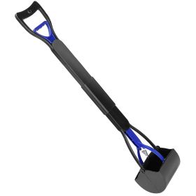 Dog Pooper Scooper Foldable Long Handle Pick Up Rake (Color: Blue)