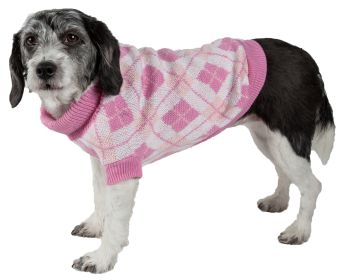 Dog Sweater Argyle Style Ribbed (size: small)