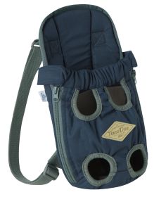 Dog Backpack Frontpack Dog Carrier, 'Wiggle-Sack' (Color: Navy, size: medium)
